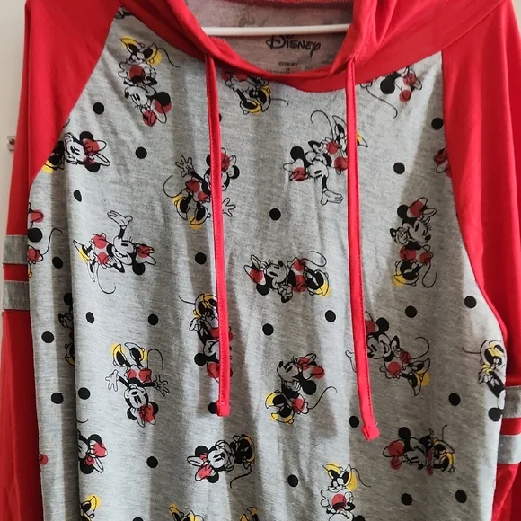 Disney Red and Gray Hooded Top - Picture 3 of 4